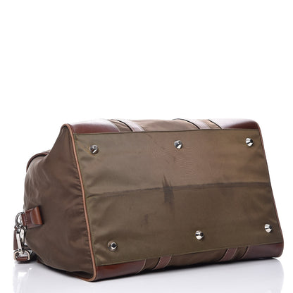 Prada Tessuto Nylon Soft Calfskin Duffle Bag Brown 4 of 13