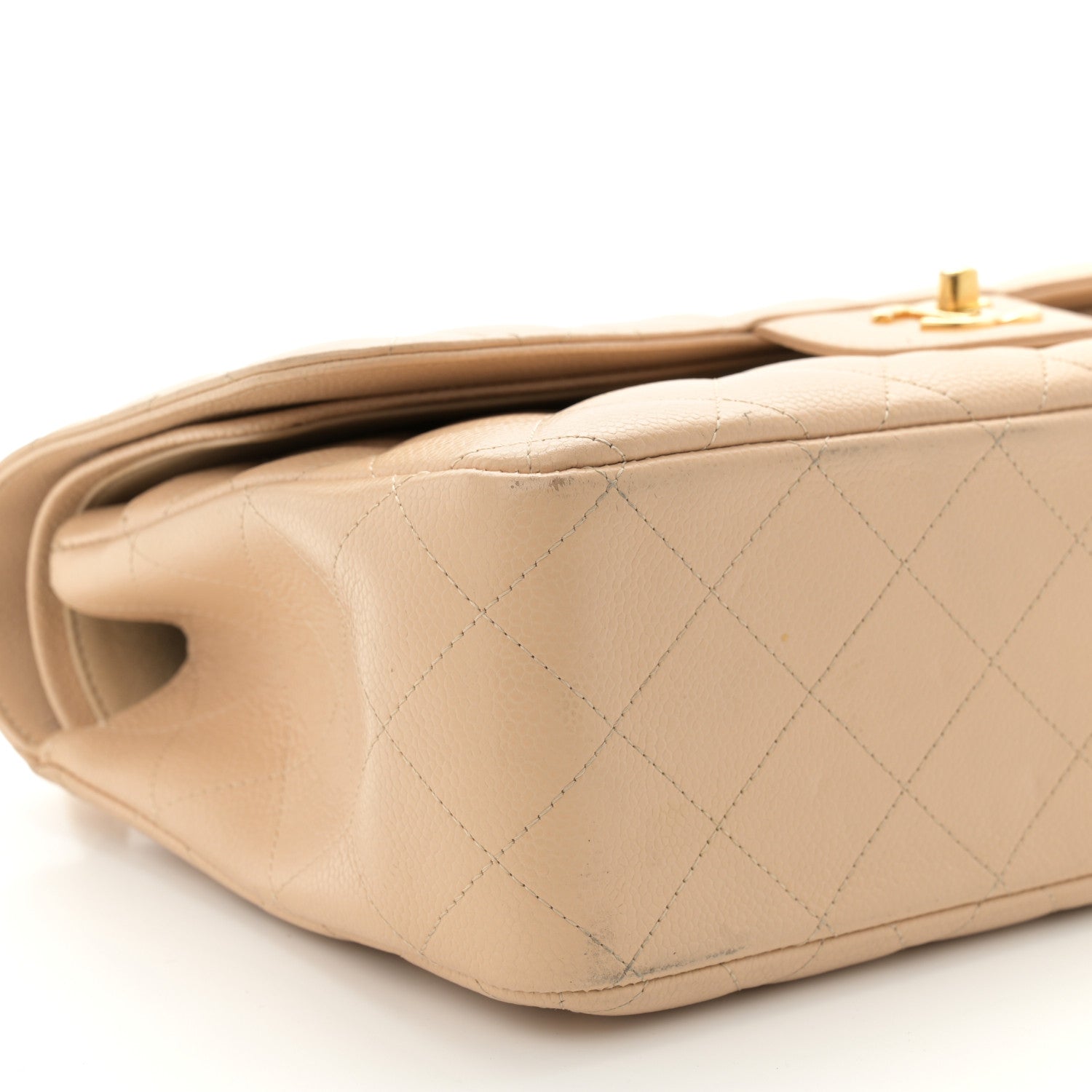 Chanel Caviar Quilted Jumbo Double Flap Beige Clair 9 of 10