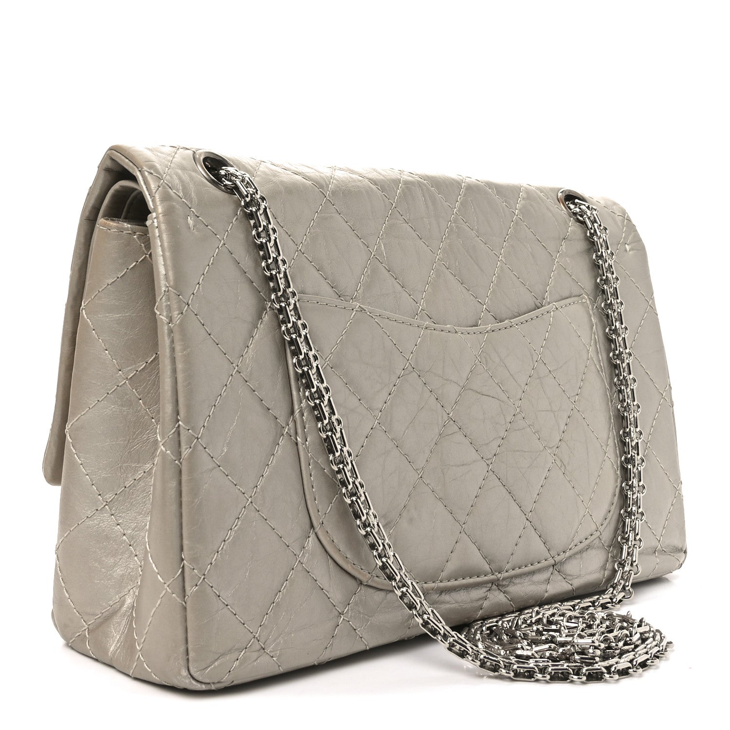 Chanel Metallic Aged Calfskin Quilted 2.55 Reissue 226 Flap Grey 3 of 10