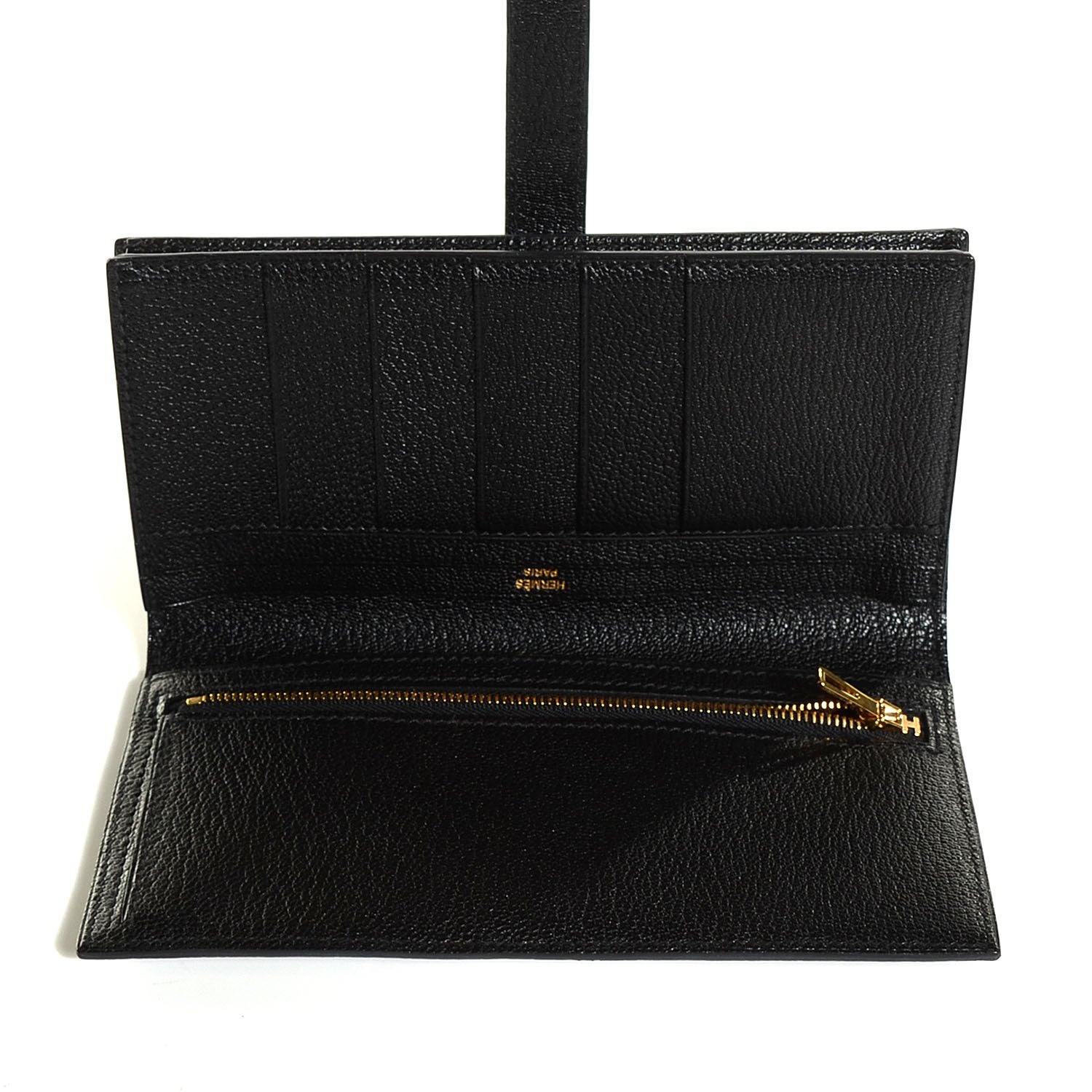 Hermes Chevre Mysore Bearn Gusset Wallet Black 7 of 11