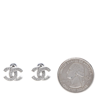 Chanel Crystal CC Earrings Silver 2 of 4