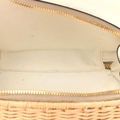 Prada Wicker Saffiano Midolino Odette Top Handle Bag Tan White 6 of 22