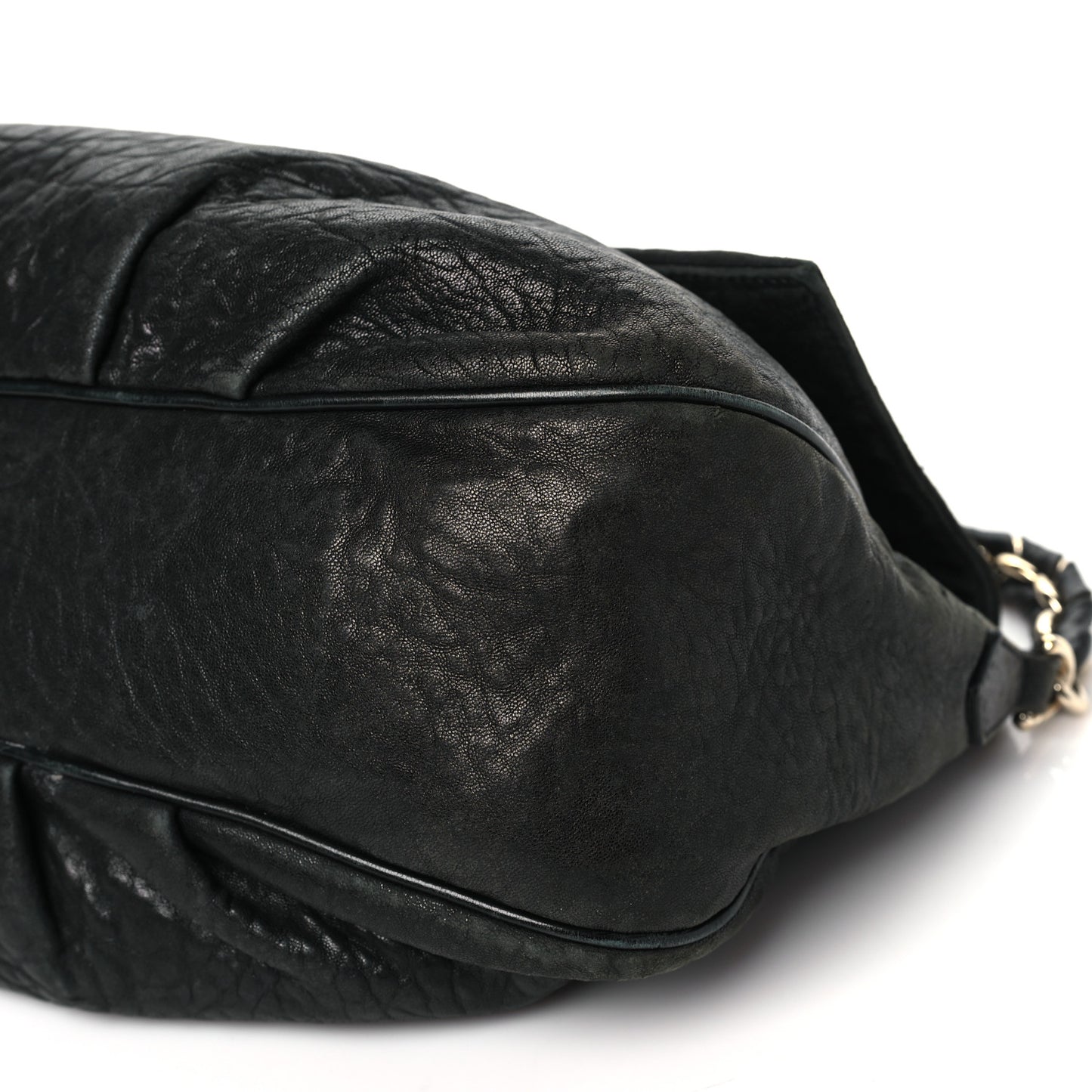 Crinkled Lambskin Mia Shoulder Flap Black