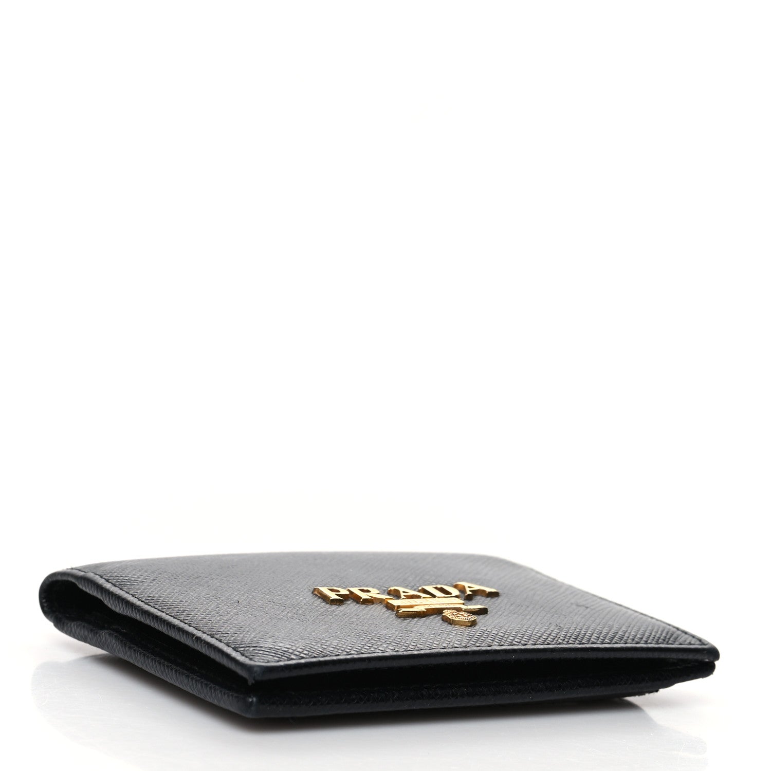 Prada Saffiano Metal Card Holder Wristlet Black 4 of 9