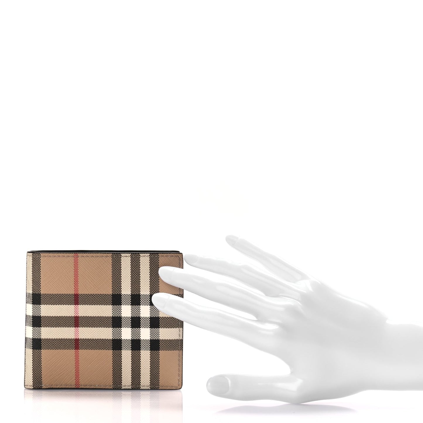 House Check Bifold Coin Wallet Archive Beige