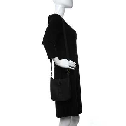 Hermes Taurillon Clemence Evelyne TPM Black 2 of 12