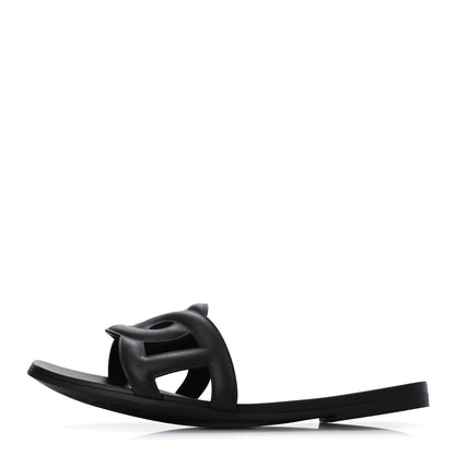 Hermes Rubber Aloha Sandals 39 Black 1 of 7