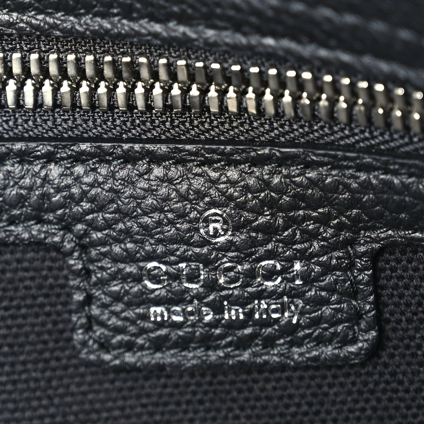 Grained Calfskin Large B Shoulder Bag Black