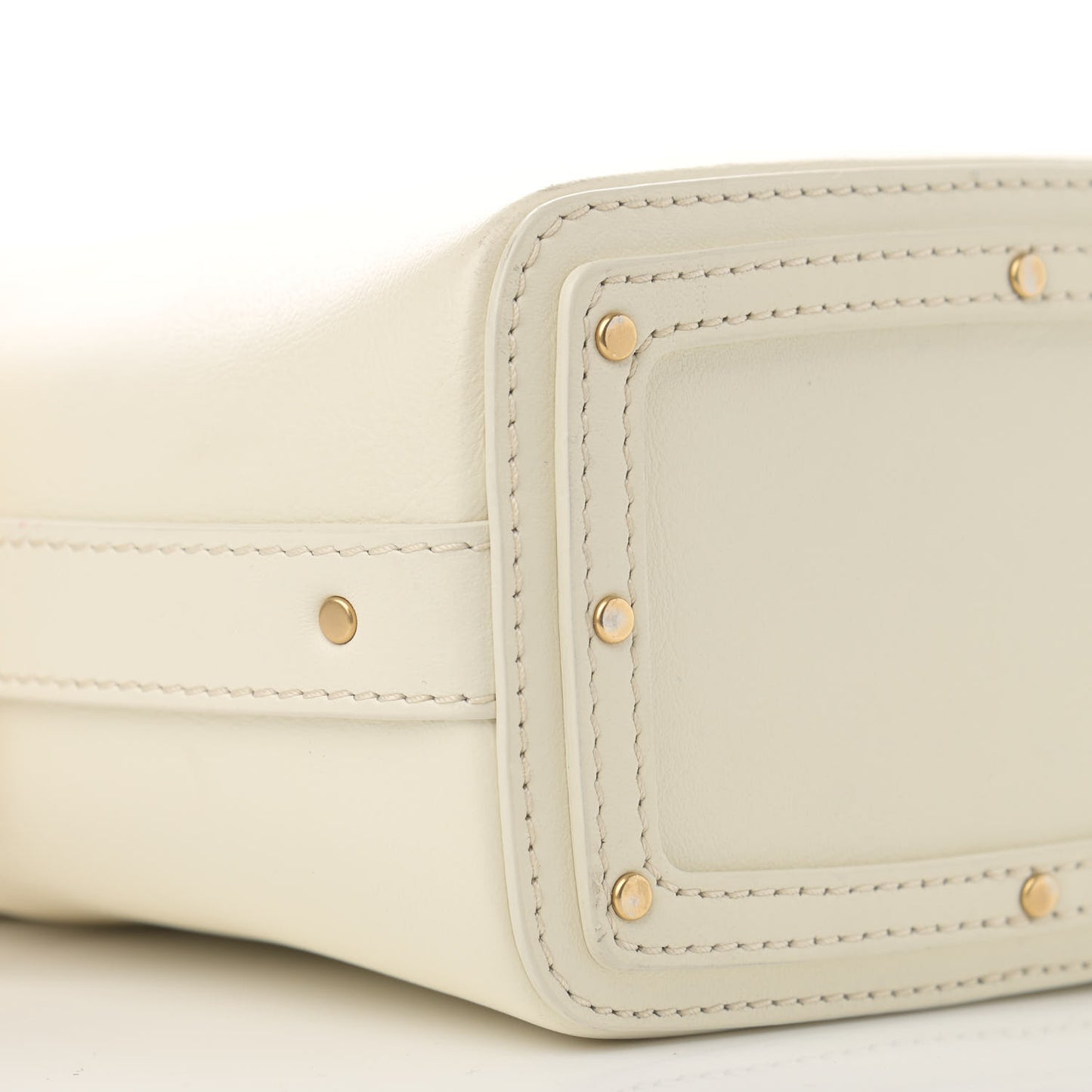 Smooth Calfskin Mini Roy Bucket Bag Natural White