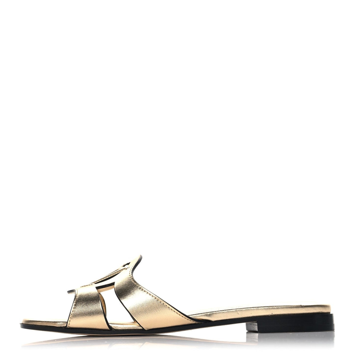 Metallic Calfskin LV Isola Flat Sandals Gold