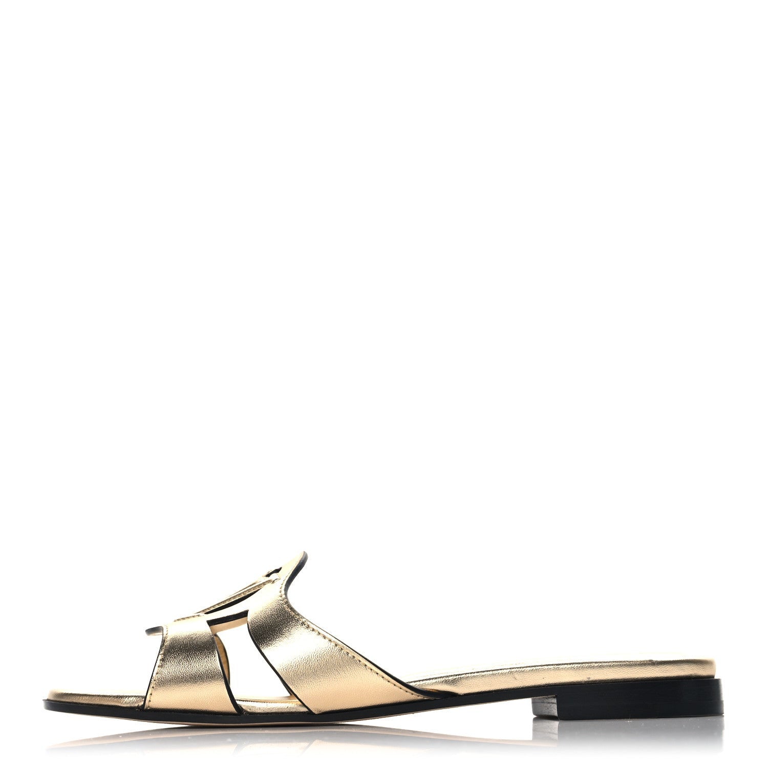 Louis Vuitton Metallic Calfskin LV Isola Flat Sandals Gold 1 of 7