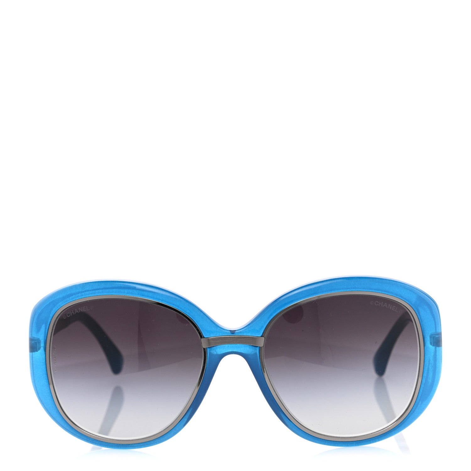 Chanel Acetate Oversized Frame Sunglasses 6045-T Blue 2 of 8