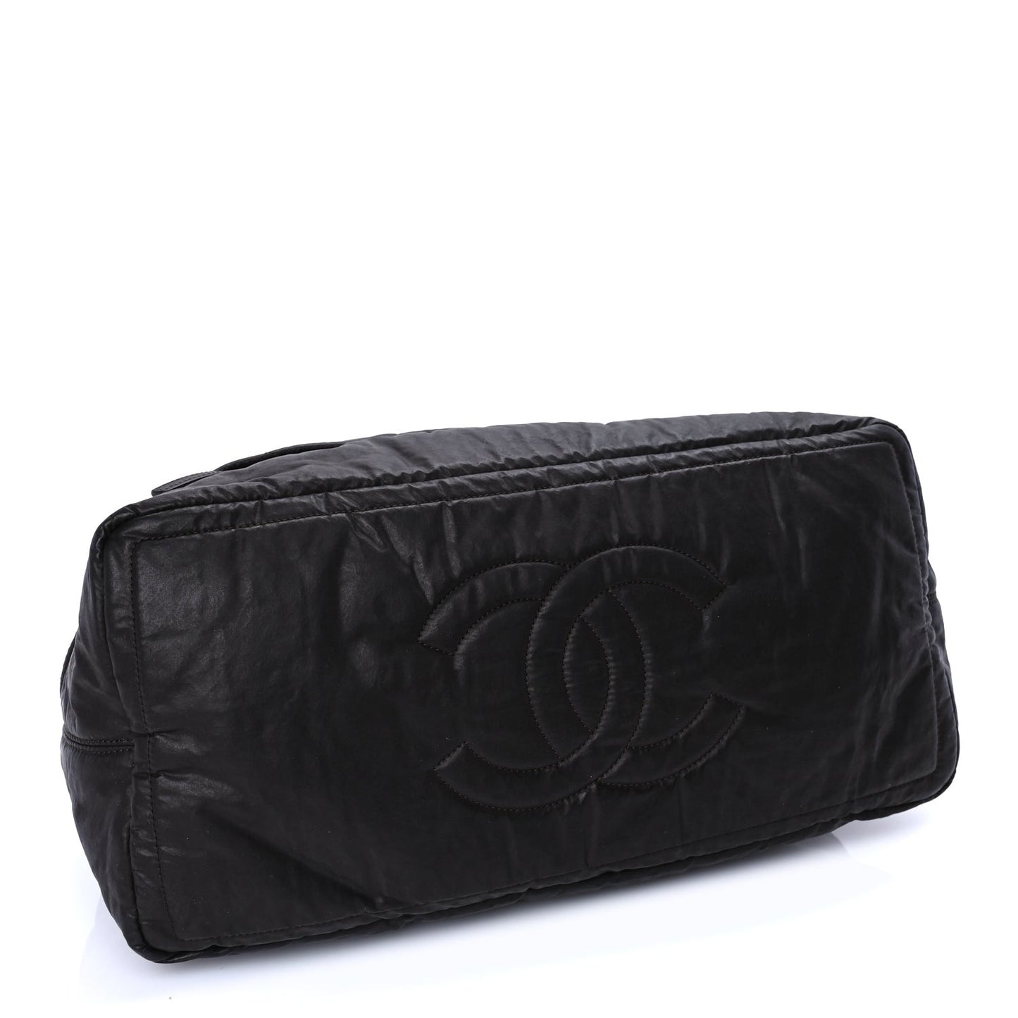 Coated Canvas Quilted Large Garment Travel Bag Brown