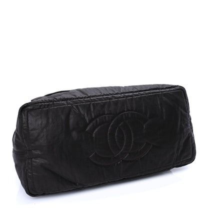 Chanel Coated Canvas Quilted Large Garment Travel Bag Brown 3 of 9