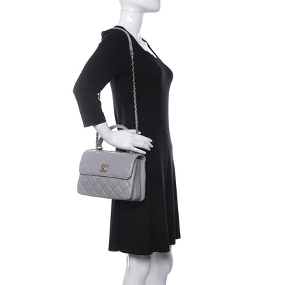 Chanel Lambskin Quilted Small Trendy CC Flap Dual Handle Bag Grey 2 of 12