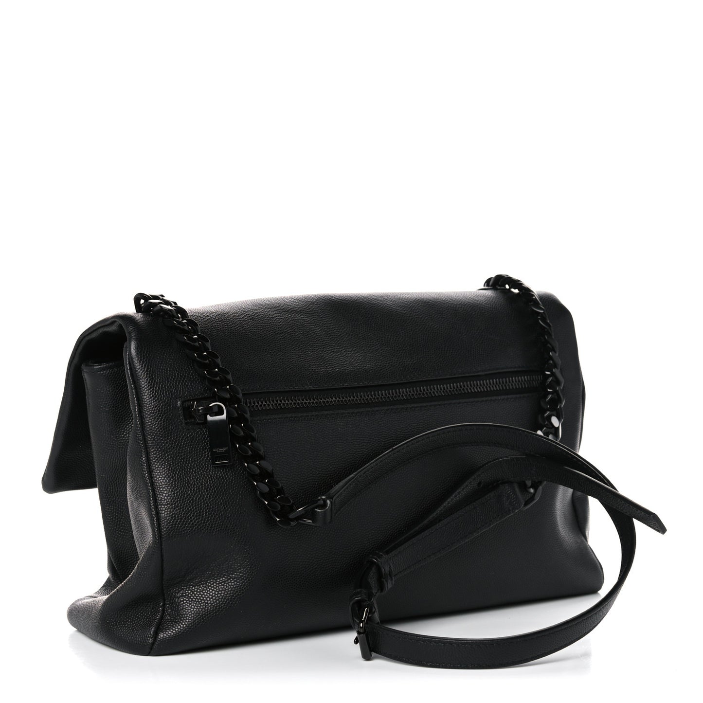 Grain De Poudre Medium West Hollywood Monogram Fold-Over Black