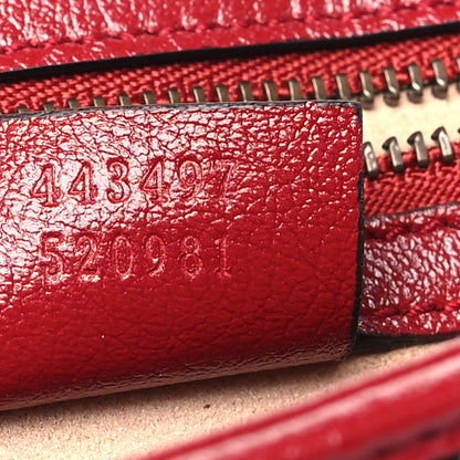 Gucci Vintage Effect Calfskin Matelasse Diagonal Small Torchon GG Marmont Shoulder Bag Black Romantic Cherry 7 of 11