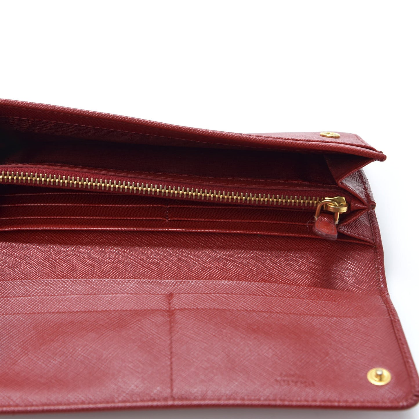 Saffiano Triangle Continental Flap Wallet Fuoco