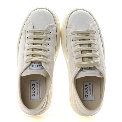 Gucci GG Monogram Womens 1977 Tennis Platform 52mm Sneakers 37 Great White Mystic White 2 of 7