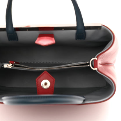 Fendi Vitello Dolce Fox Mink Crystal Bi-Color Monster Mirror Charm Petite 2Jours Tote Ribes 5 of 13