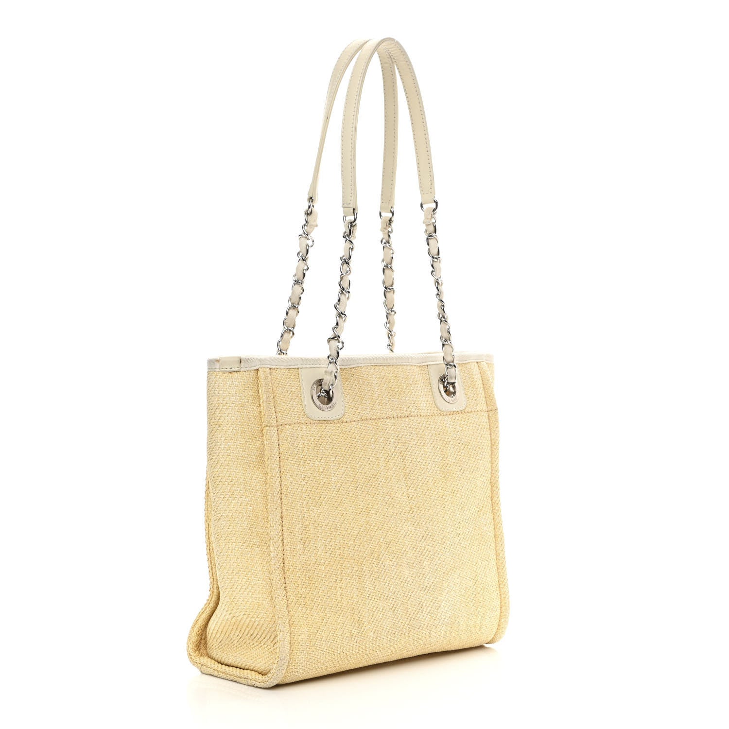 Chanel Canvas Mini Deauville Tote Light Yellow 3 of 15