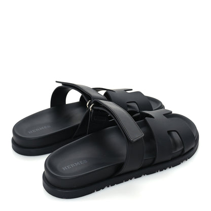 Hermes Calfskin Womens Chypre Sandals 38 Black 4 of 7