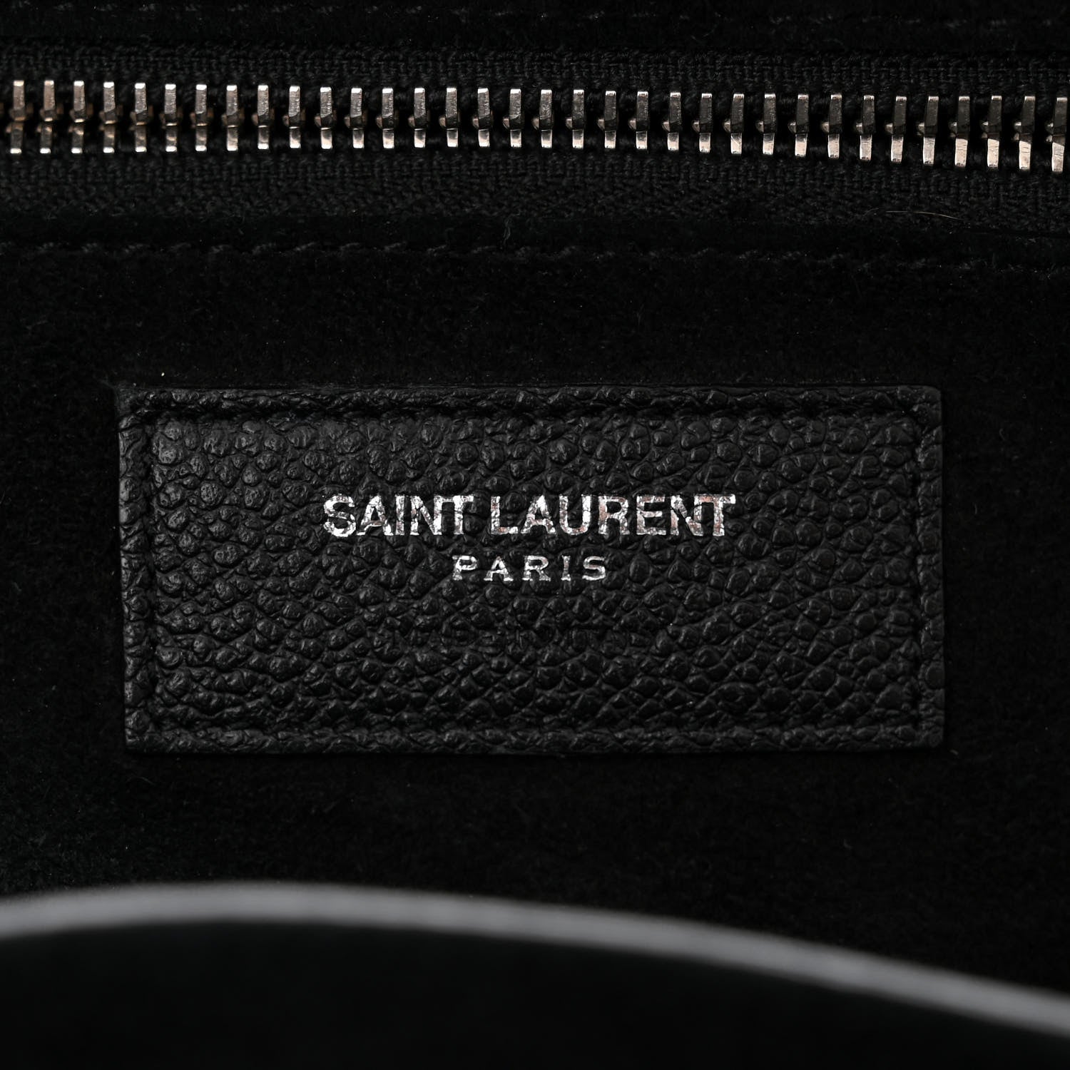 Saint Laurent Grained Calfskin Small Cabas Rive Gauche Black 6 of 10