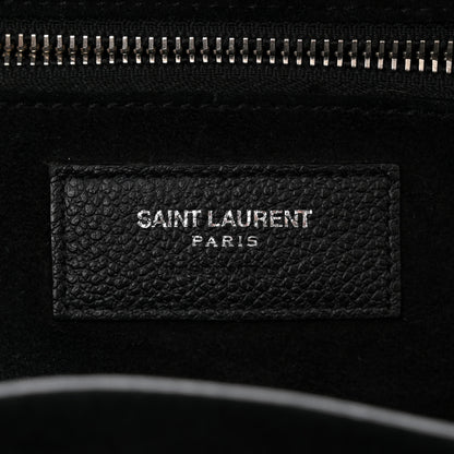 Saint Laurent Grained Calfskin Small Cabas Rive Gauche Black 6 of 10
