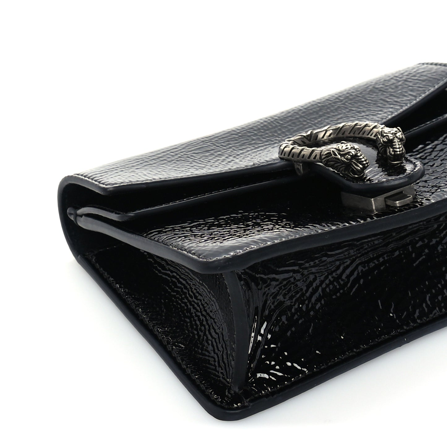 Crinkled Patent Mini Dionysus Shoulder Bag Black