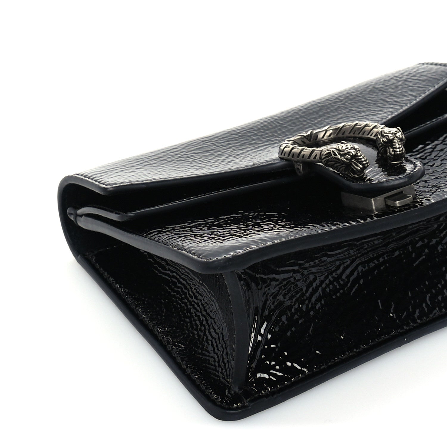 Gucci Crinkled Patent Mini Dionysus Shoulder Bag Black 7 of 8