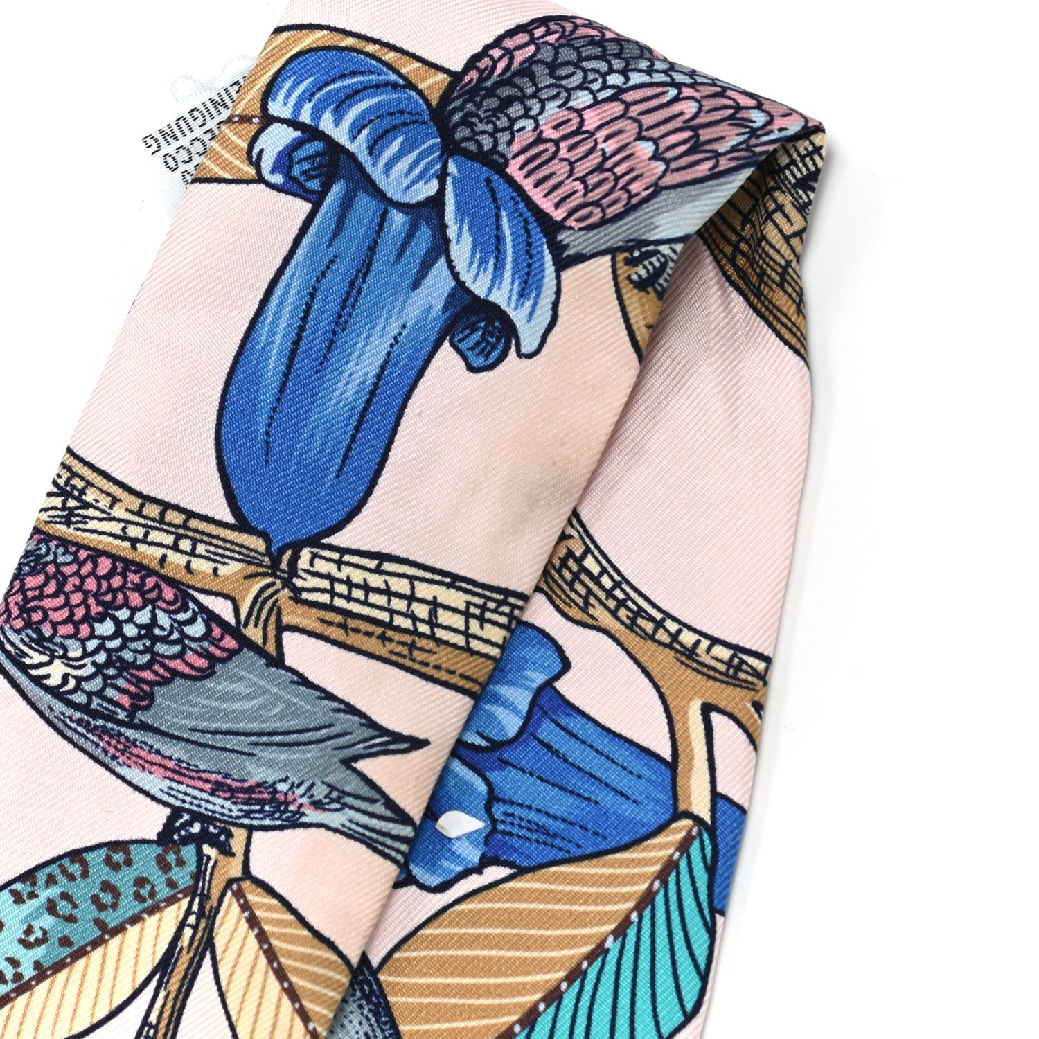 Hermes Silk Tree Of Song Twilly Rose Pale Turquoise 5 of 6