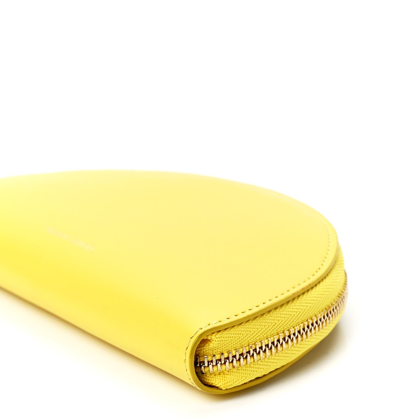 Calfskin Half Moon Clutch Yellow