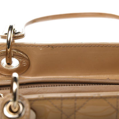 Christian Dior Patent Cannage Medium Lady Dior Beige 12 of 19
