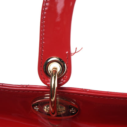 Christian Dior Patent Cannage Large Lady Dior Red 8 of 12