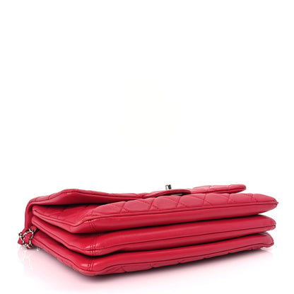 Chanel Lambskin Quilted Jumbo  3 Flap Dark Pink 3 of 9