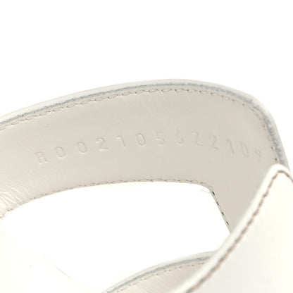 Hermes Box Calfskin Oran Sandals 37 White 6 of 9