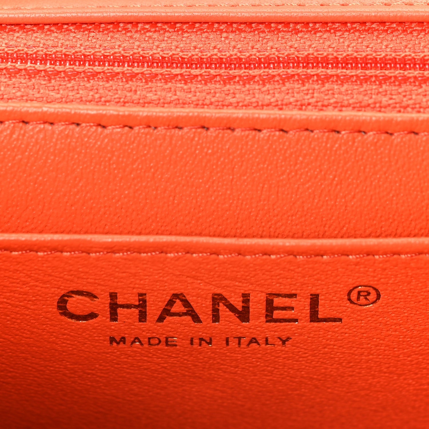 Chanel Lambskin Quilted Mini Square Flap Orange 6 of 10