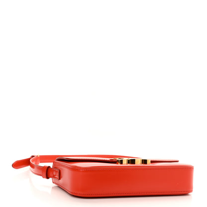 Celine Shiny Calfskin Triomphe Shoulder Bag Bright Red 4 of 11