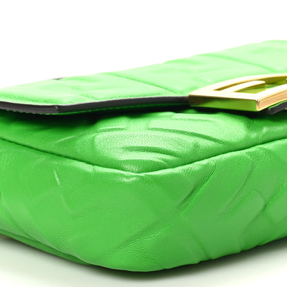 Fendi Nappa FF 1974 Embossed Mini Baguette Tomatillo 9 of 10