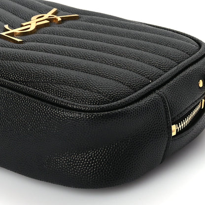 Saint Laurent Grain De Poudre Matelasse Monogram Mini Lou Camera Bag Black 8 of 9