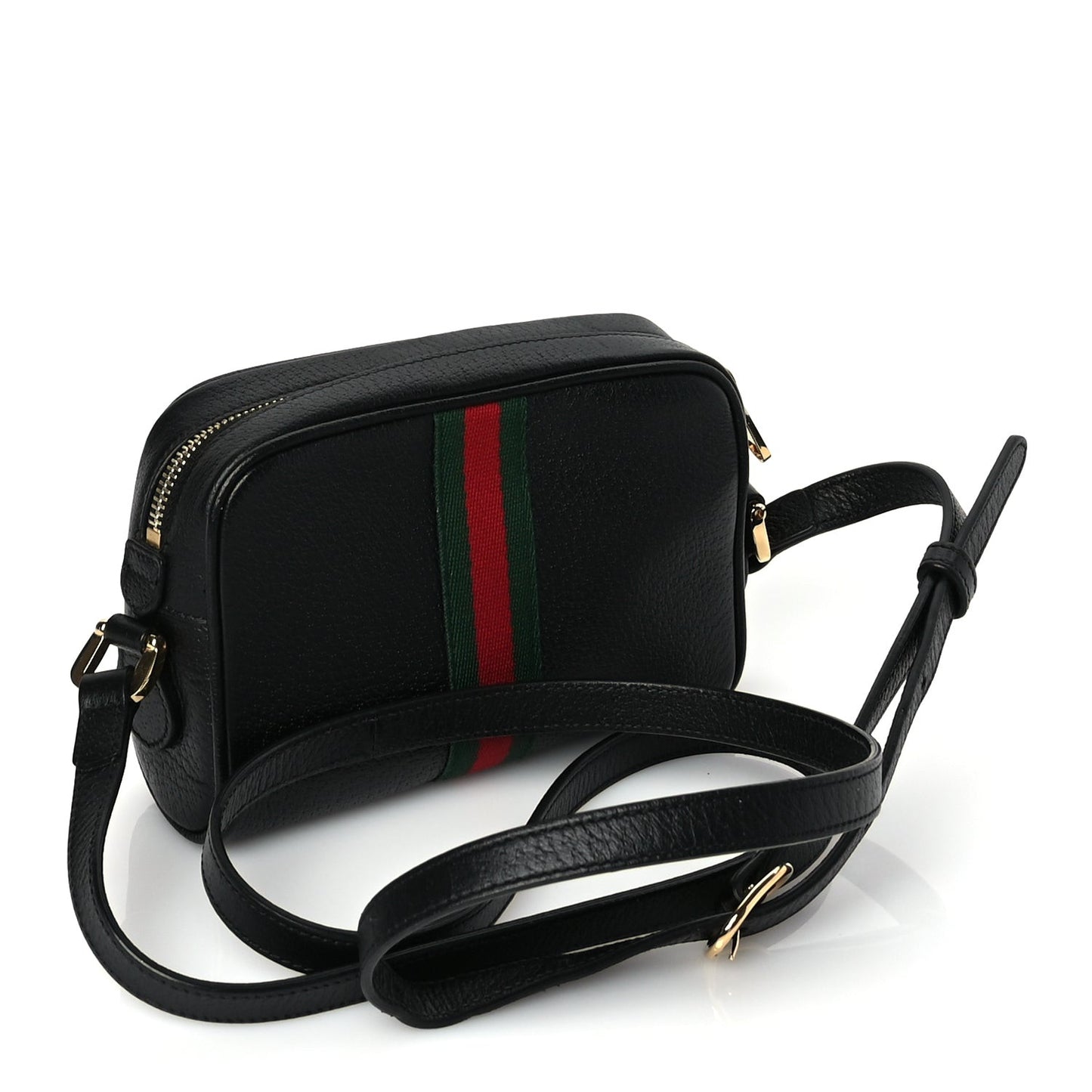 Calfskin Web Mini Ophidia Shoulder Bag Black