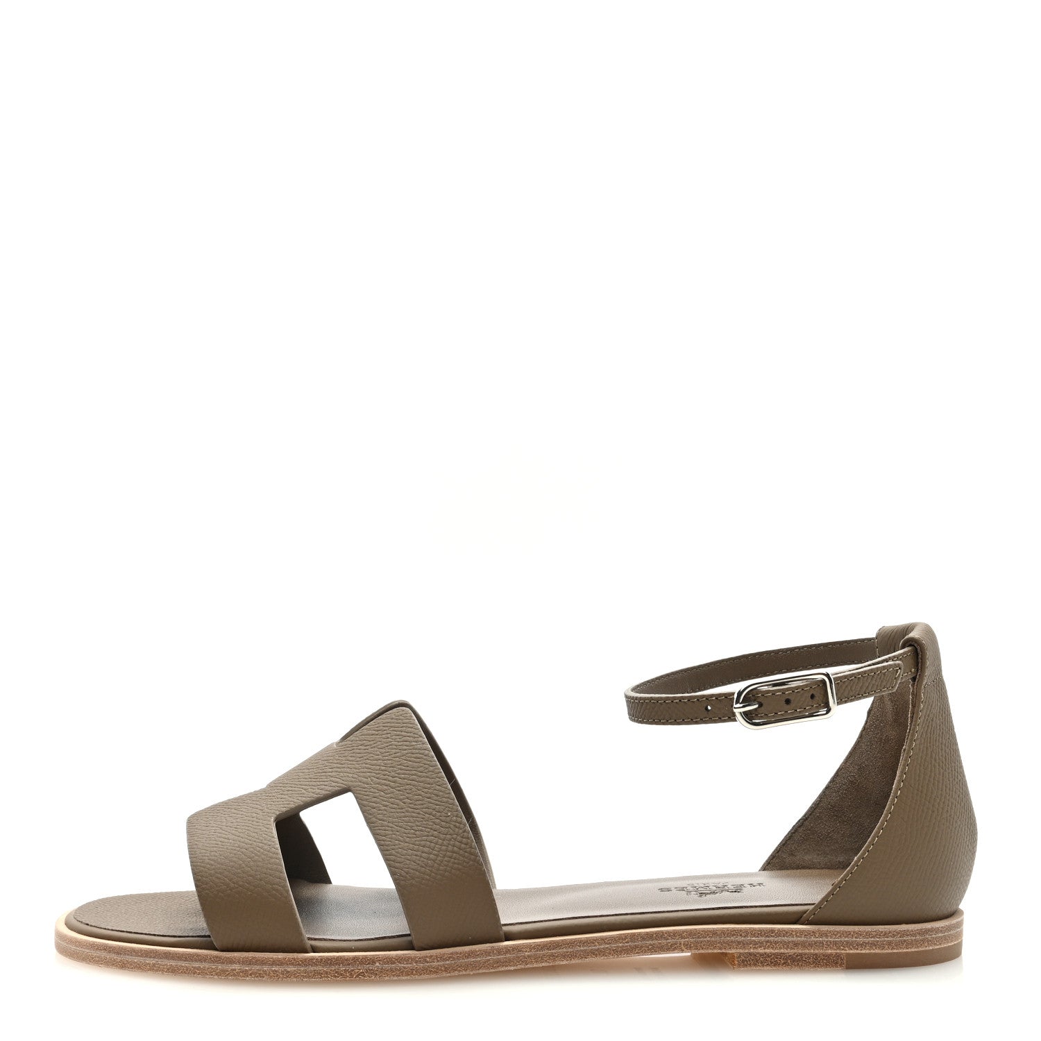 Hermes Epsom Santorini Sandals 38 Etoupe 1 of 8