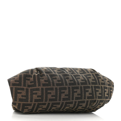 Fendi Fabric Jacquard FF Braided Shell Clutch Tobacco 8 of 18