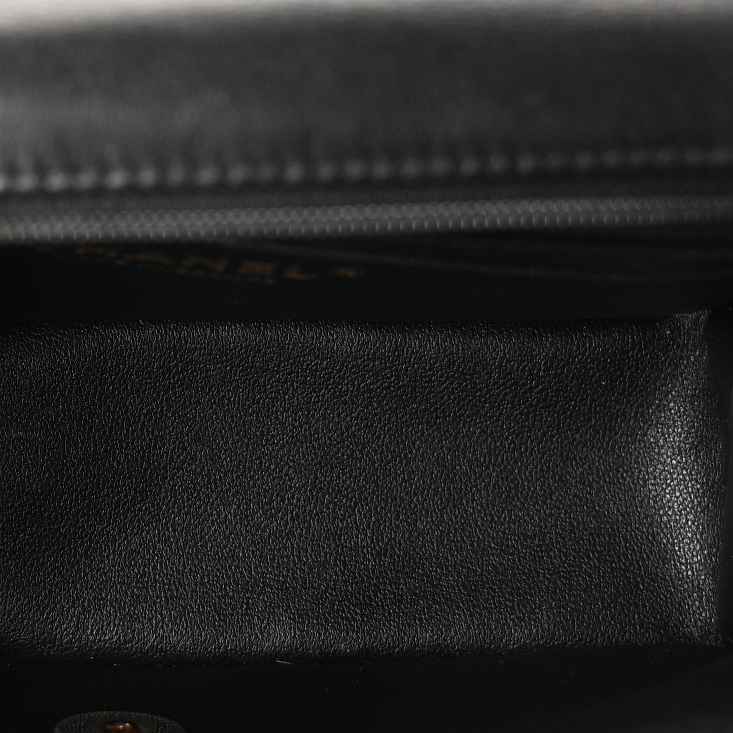 Lambskin Quilted Mini Top Handle Rectangular Flap Black