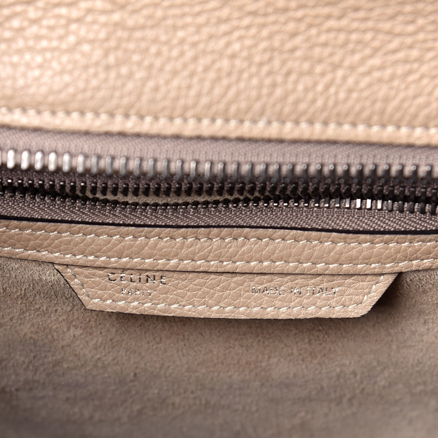 Celine Drummed Calfskin Micro Luggage Dune 6 of 8