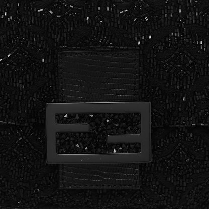 Fendi Lizard Beaded Mini Mama Baguette Black 7 of 13