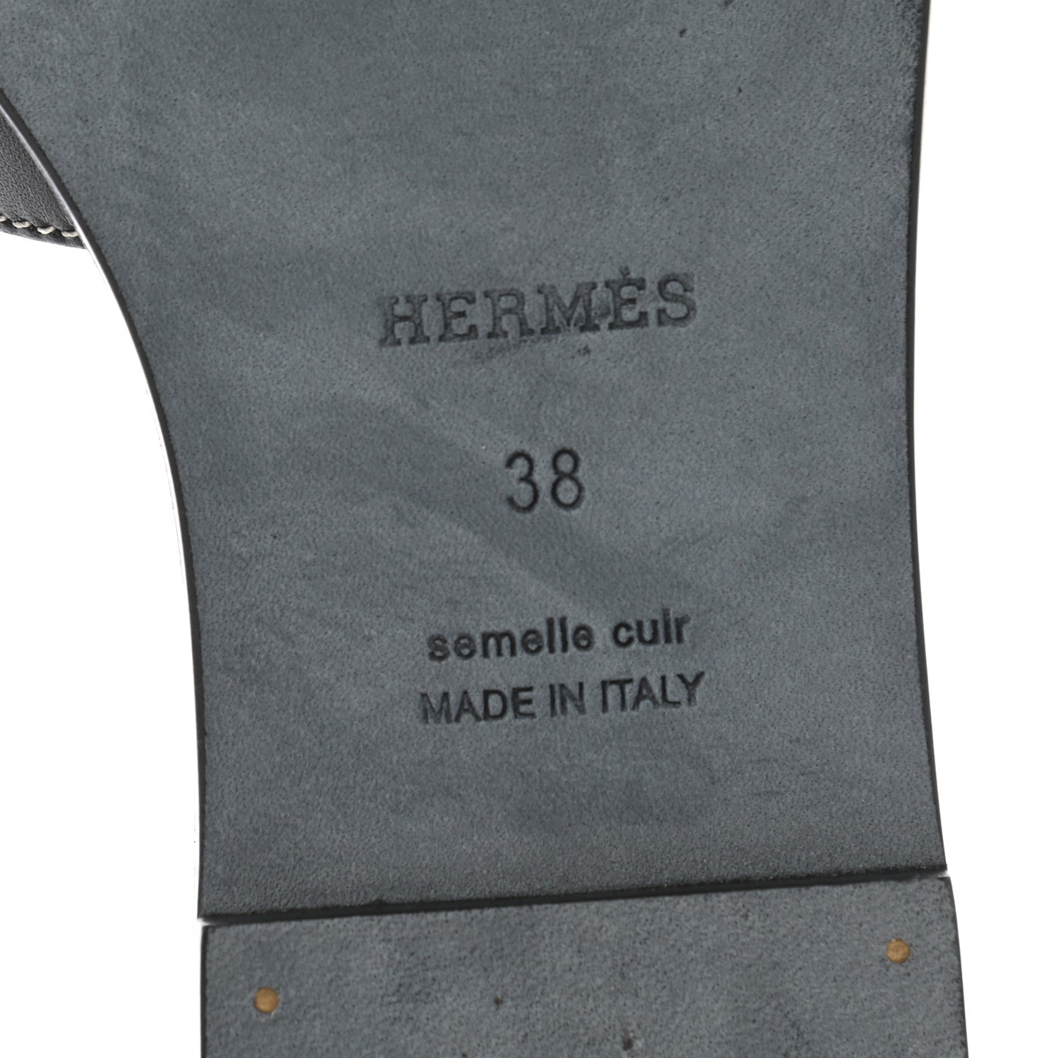 Hermes Box Calfskin Oran Sandals 38 Black 6 of 8