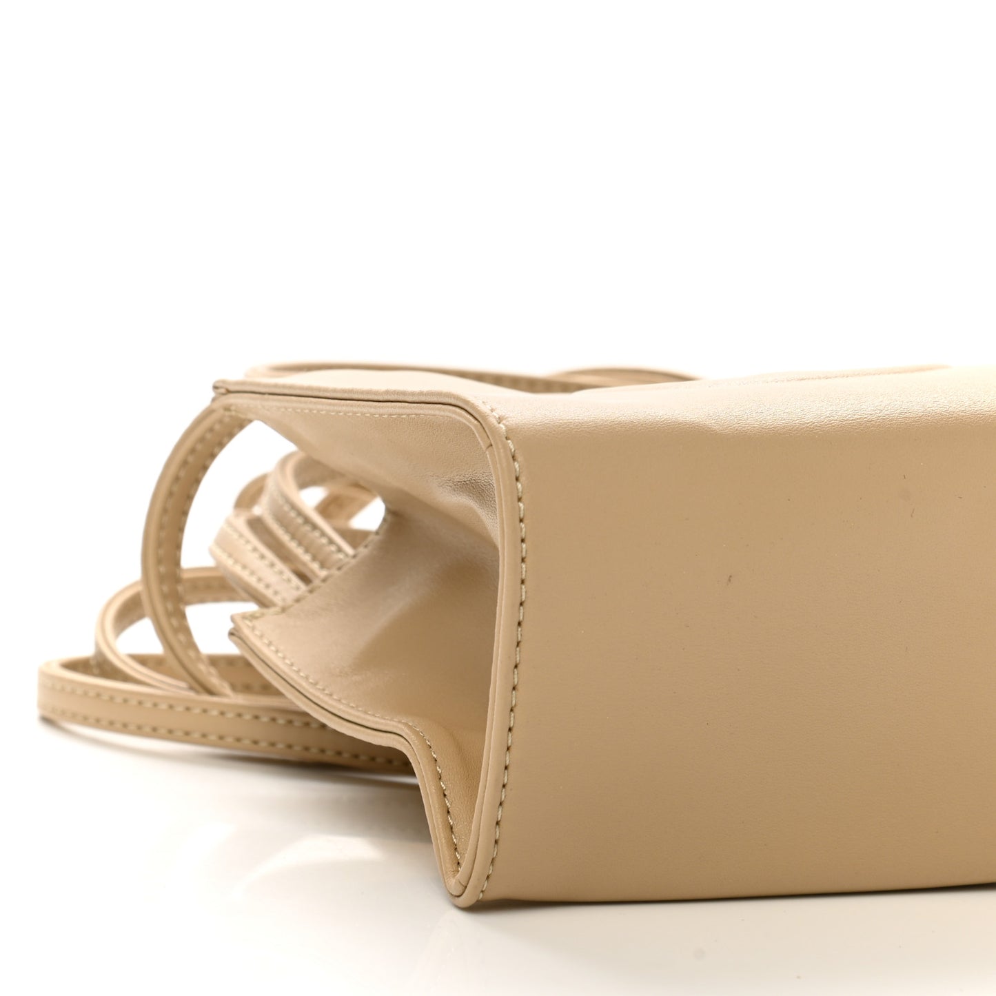 Vegan Leather Small Shopping Bag Cream