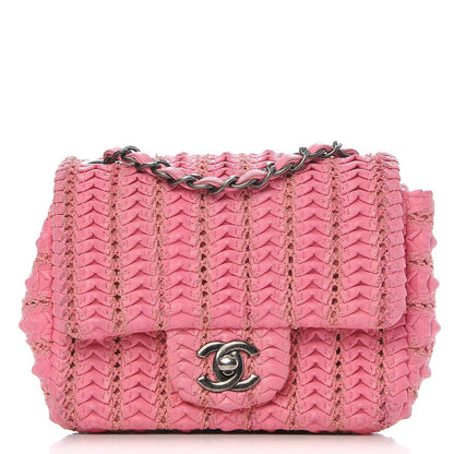 Chanel Lambskin Crochet Embroidered Mini Flap Pink 1 of 7