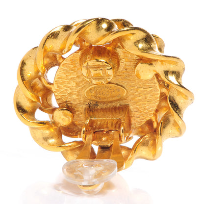 Chanel Pearl CC Clip On Earrings Gold 3 of 5